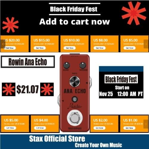 Rowin LEF-303 Guitar Delay Pedal Ana Echo Pedals For Electric Guitars Bass Analog Delay Effect Pedal