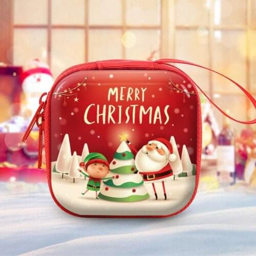 Christmas Santa gifts Mini Coin Wallet Purse Kids Earphone Box Bags Coin Wallet Women Cute cartoon Lucky Christmas gifts Bag