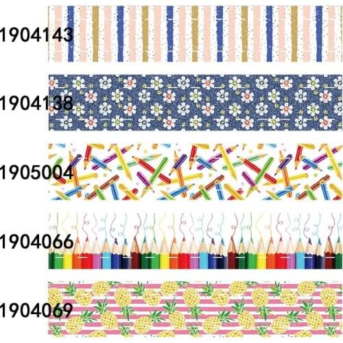 FLRARIBBON school pencil pineapple printed ribbon