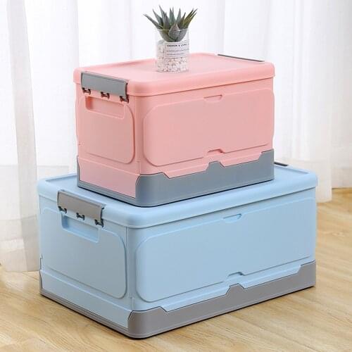 Collapsible Storage Box Multi-functional Office Home Plastic Storage Container Foldable Book Toy Clothes Storage Bins with Lids