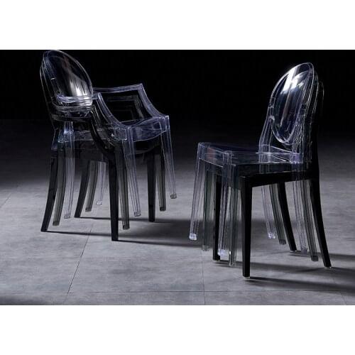 Nordic Dining Chair Plastic Transparent Chair Backrest Dining Chairs Makeup Creative Acrylic Armchair Chair Kitchen Furniture