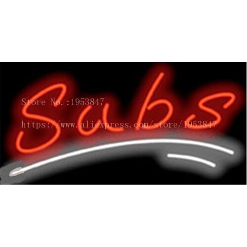 Subs Sandwiches Neon sign Real Glass Tube Bulbs Light Bar Beer Club Decoration Custom Signs Store Shop Bread Signboard 17"x14"