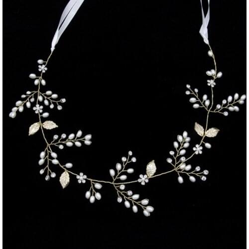 Bridal Hair Ornament Wedding Hair Accessories Crystal Flower Headpiece Bride Pearl Headband Jewelry Headdress Wedding Tiara