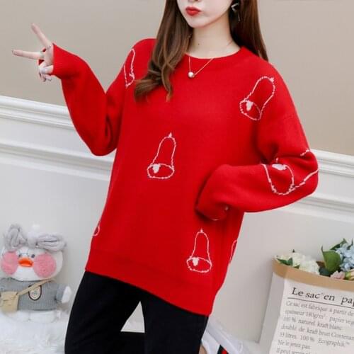 Thick Bells Christmas Sweaters WomenS Clothes Plus Size 2020 Ladies Female Vintage For Oversize Winter Pullover Xmas D0494