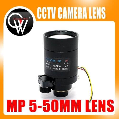 HD Varifocal Lens 5-50mm D14 Mount DC Auto Aperture View About 100m For Analog/720P/1080P AHD/CVI/TVI/IP CCTV Camera
