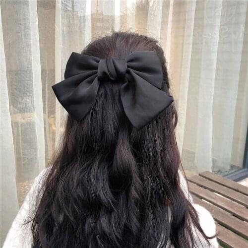 Fashion Cute Black Bow Barrette Hairpin Korean Bowknot Hair Clips for Women Girls Hair Sticks Wholesale 2021 New Arrival Trend