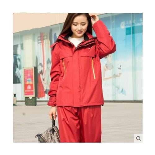 Plus Size Outdoor Women Rain Jacket Pants Suits Men Motorcycle Raincoat Women Waterproof Trench Coat capa bike de chuva feminino