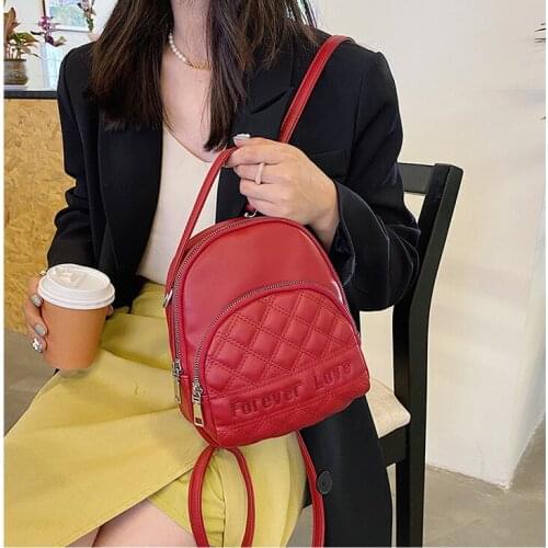 Pu leather ladies totes Daypack bagpack Softback women backpack small Multifunction girls Shoulder Bags travel backpacks