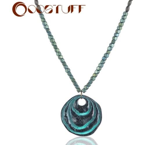 2020 Women Jewelry Wood Beads Long Necklace Original Design Chokers Green Pendant women collares mujer choker kolye bijoux femme