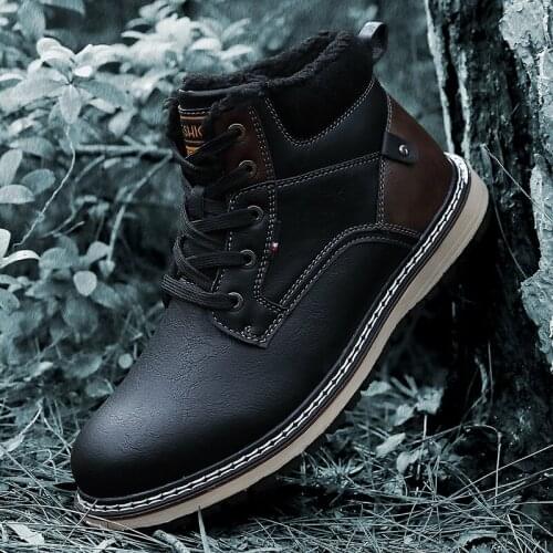 Winter high top plush cotton shoes mens shoes Martin boots tooling boots snow boots 41-47Sportswear casual mens shoes