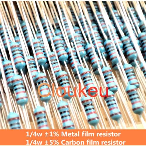 1/4W Color ring resistance 1% 5% 0.62R 0.68R 0.75R 0.82R 0.91R 1R 1.1R 1.2R 1.3R 1.5R 1.8R 2R 2.2R 2.4R 2.7R 3R 3.3R Ohm 0.25w