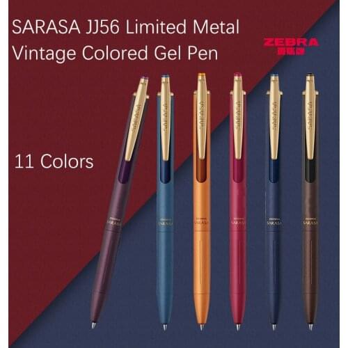 1pc Zebra SARASA Vintage Gel Pen JJ56 Retro Color Ink Metal Limited Penholder Sign Pen Office School Supplies Stationery