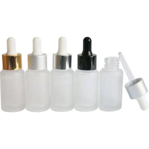 12pcs/lot 20ml Empty Refillable Frost Glass Dropper Bottle 2/3oz Frost Dropper Container 20ml Dropper Bottles