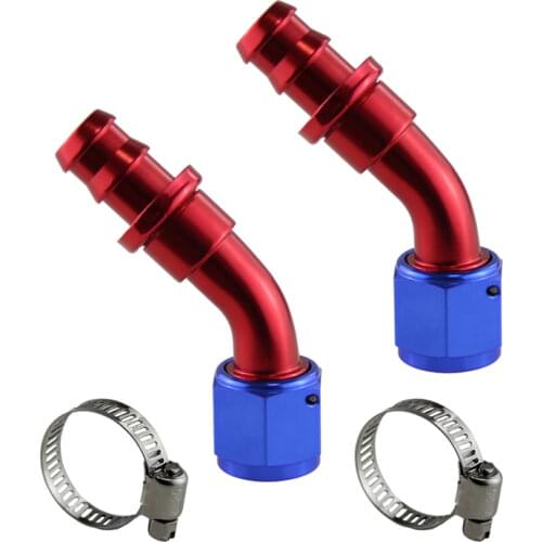 AN10 45 Degree Push On Lock Socketless Oil Fuel Line Hose End Fitting Adapter