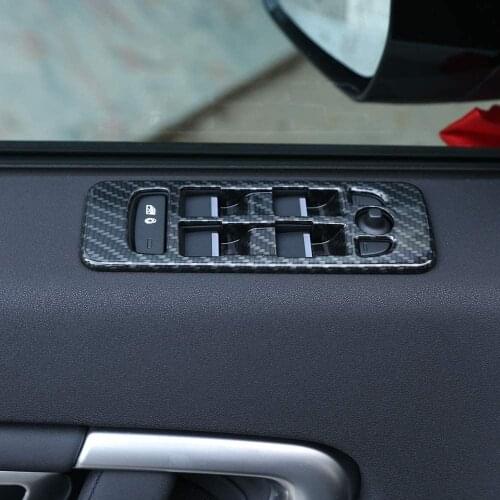 Carbon Fiber ABS Window Lift Switch Button Adjustment Frames Trim 4pcs For Land Rover Discovery Sport 2015-2017