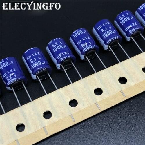 5Pcs/50Pcs 1000uF 6.3V Japan NCC LXZ Series 10x12.5mm Ultra Low Impedance Long Life 6.3V1000uF Aluminum Electrolytic Capacitor