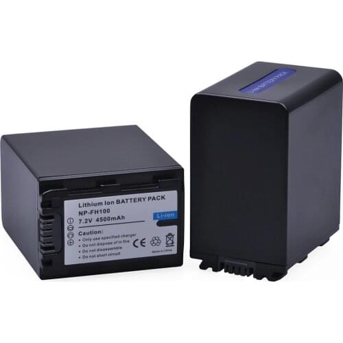4500mAh NP-FH100 NP FH100 FH100 Battery for Sony FH90 FH70 FH60 FH40 FH30 DCR-HC28 HC38 SR42 SR45 SR47 SR62 SX40 SR10 SR11 SR12