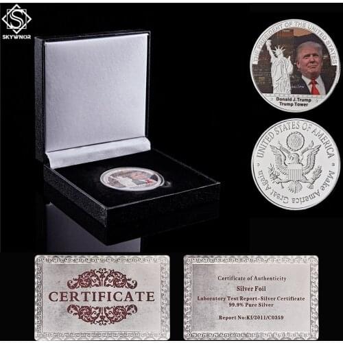 American President Donald of USA Make America Great Again Gold Coin W/ Luxury Coin Box