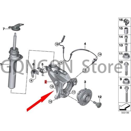 CAR F49 claw horn front claw horn swing support bm wF49 X1 20LIX F49 X1 25LEX F49 X1 25LIX front wheel bearing corbel bracket