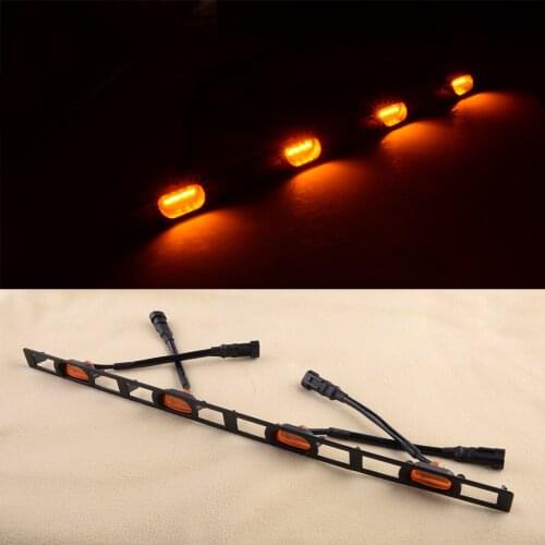 Car Exterior Front Bumper Hood Grille Amber Light Clearance Lamp 4 LED Fit for Toyota Tacoma 2012 2013 2014 2015