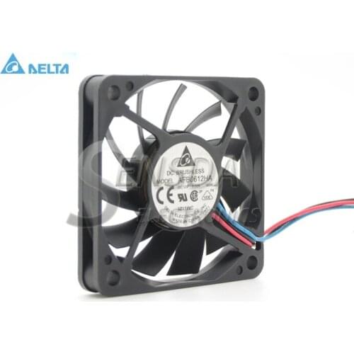 For delta AFB0612HA DC 12V 0.22A Cooling Fan For Server Square Fan 60x60x10mm 3-wire dc brushless 6cm cooler