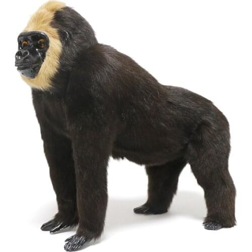 Fancytrader Simulation Animal Orangutan Plush Toy Doll Realistic Handmade Plastic&Fur Monkey Model Gifts for Children 29x15x28cm