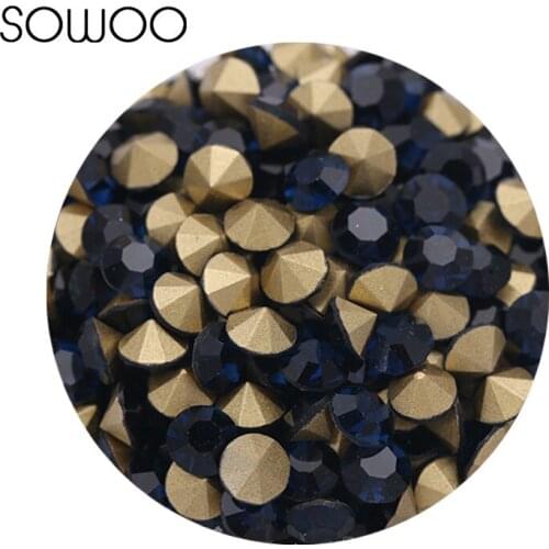 Montana color rhinestone 1440pcs/lot 2-6mm sizes Round crystal Fancy stone Pointed back glass stone For Choice Jewelry Making