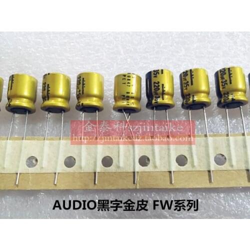 2020 hot sale 10pcs/30pcs Imported audio for capacitance 35V220UF 10X12.5 FW gold color nichicon85 degrees free shipping