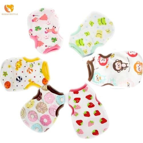 Summer Pet Dog Vest Clothes Cartoon Printed Puppy Breathable T Shirt For Small Medium Dogs Yorkshire Terrier Apparel DOGGYZSTYLE