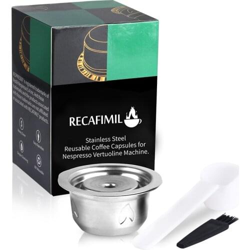 Stainless Steel Coffee Capsules Pod Filters Stainless Steel Refillable Reusable For Nestle Vertuo Homemade Environmental Protect