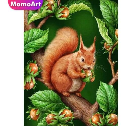MomoArt 5D DIY Diamond Embroidery Squirrel Wall Sticker Diamond Painting Tree Animal Handmade Gift Mosaic Art Home Decorations