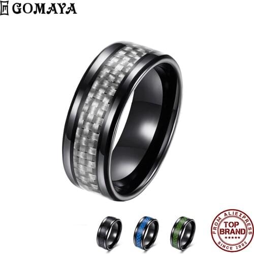 GOMAYA 316L Stainless Steel Vintage Punk Style Men Rings Gothic Personality Simple Ring Birthday Festival Gift Fashion Jewelry