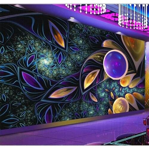 Beibehang Wallpaper custom large-scale romantic colorful bar KTV background wall decorative painting wall papers home decor