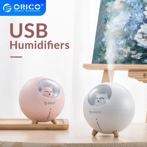 ORICO USB Air Humidifier Aroma Essential Oil Diffuser for Home Car Cute Pet USB Fogger Mist Maker with LED Night Lamp