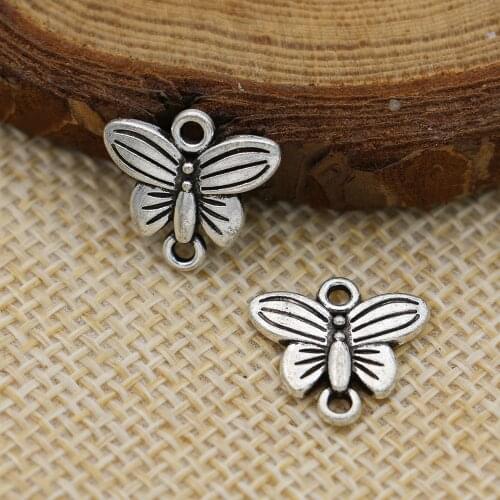 15PCS Silver Plated Butterfly Charm Connectors for Jewelry Making Bracelet Accessories DIY Craft 13x14mm