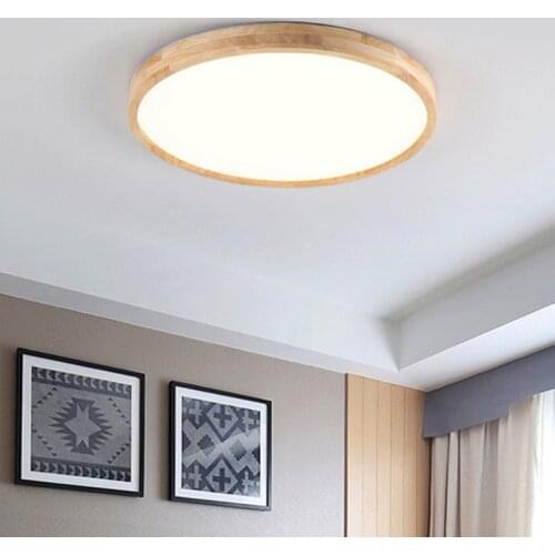 Natural Wood Ceiling lamp Bedroom Living room Solid wood acrylic japanese ceiling light Surface mount ceiling docor wood ceiling