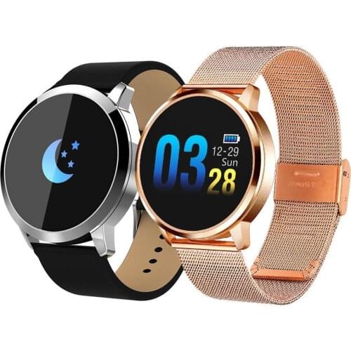 Q8 Women Men 0.95Inch OLED Color Screen 96*64 Resolution Waterproof Heart Rate Monitor Fashion Fitness Tracker Smart Watch