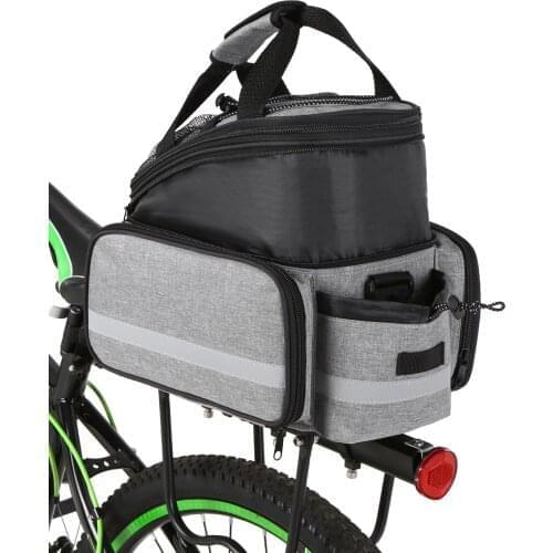 Lixada13L Bicycle Rear Seat Bag Waterproof Cycling Bike Rack Seat Bag Rear Trunk Pannier Backseat Bag Handbag Shoulder Bags