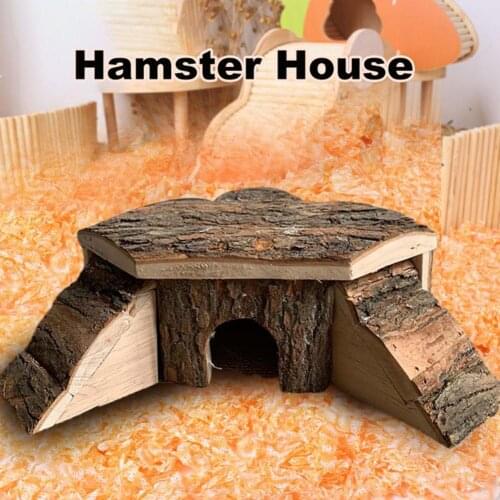 Universal hamster villa house log nest toy Hamster House Double Ladders Stable Wood Sturdy Pet Sleeping Cabin Parrot Cages toys