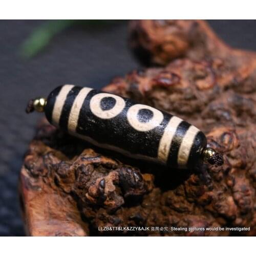 Magic Power Tibetan Old Agate 5 eye dZi Bead Amulet Pendant 41MMs Timestown