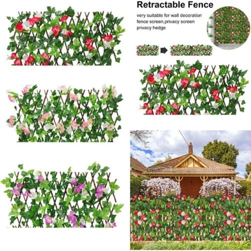Retractable Artificial Leaf Garden Fence Screening Roll UV Fade Protected Privacy Fence Wall Landscaping Ivy Garden Fences