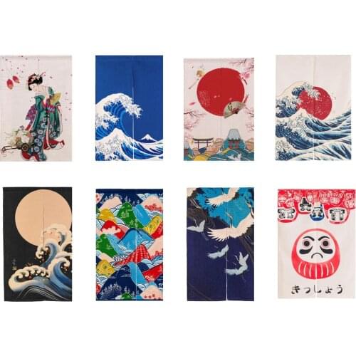 Japanese Door Way Curtain Long Noren Half Kitchen Curtain Wall Tapestry Decor for Home Kitchen Decor Cafe Ornament