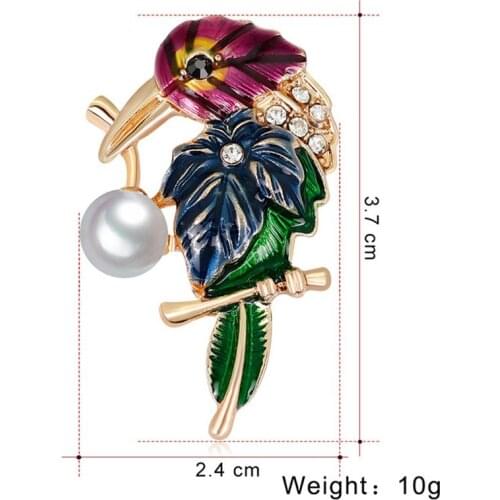 Ydgy Wholesale Trendy Lampwork Crafts Cute Enamel Birds Brooches for Women Crystal Fashion Jewelry & Clothing Accessories