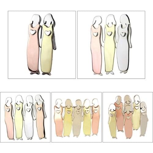 2/3/4/5/6 Charm Women Pins Best Friends Sister Brooches Cute Pin Jewelry Gifts R2LE