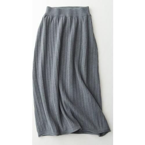 Adishree 2021 women winter Cashmere skirt and autumn women knitted Pullovers High Quality Long Dresses Female