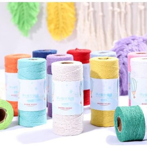 100m/roll Bohemia Style DIY Handmade Multi Purpose Home Textile Supply 1MM Cotton Cord Wedding Decorative Colorful Rope
