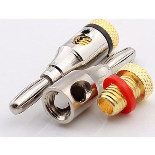 100pcs Gold plated Banana Connector 4MM Banana Plugs Speakers Audio Cable Plug
