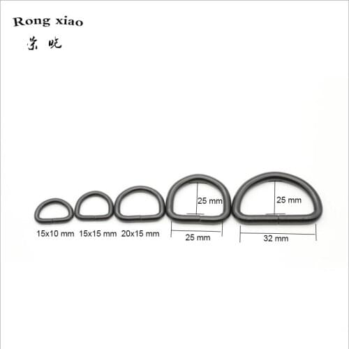 15mm 20mm 25mm 32mm Inside Dia Metal D-Rings For Handbag Purse Project 1 inch Gunmetal Iron Rings for Straps Bag Accessories