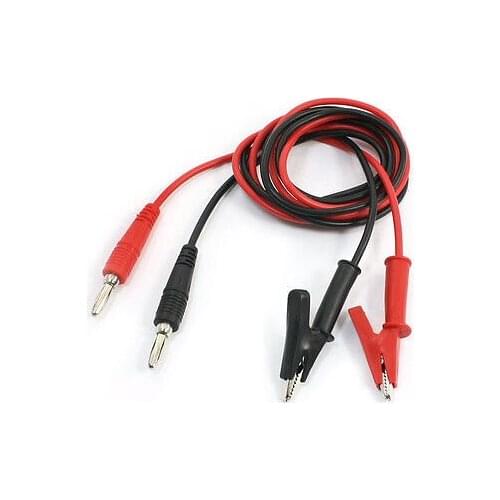 2 Pcs Injection Type Banana Plug to Alligator Clip Test Cable 1M for Multimeter