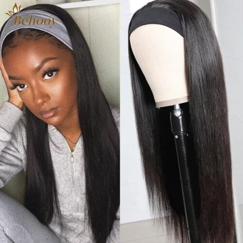 26'' Heat Resistant Synthetic HeadBand Wig Silky Staight Machine weft Cheap Cosplay HeadBand Wigs For Women Could Make Ponytail